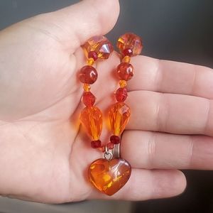 Amber and Swarovski crystal necklace